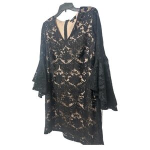 MSK | Dresses | Embellished Illusion Bell Sleeve Shift Dress Size M |  Poshmark